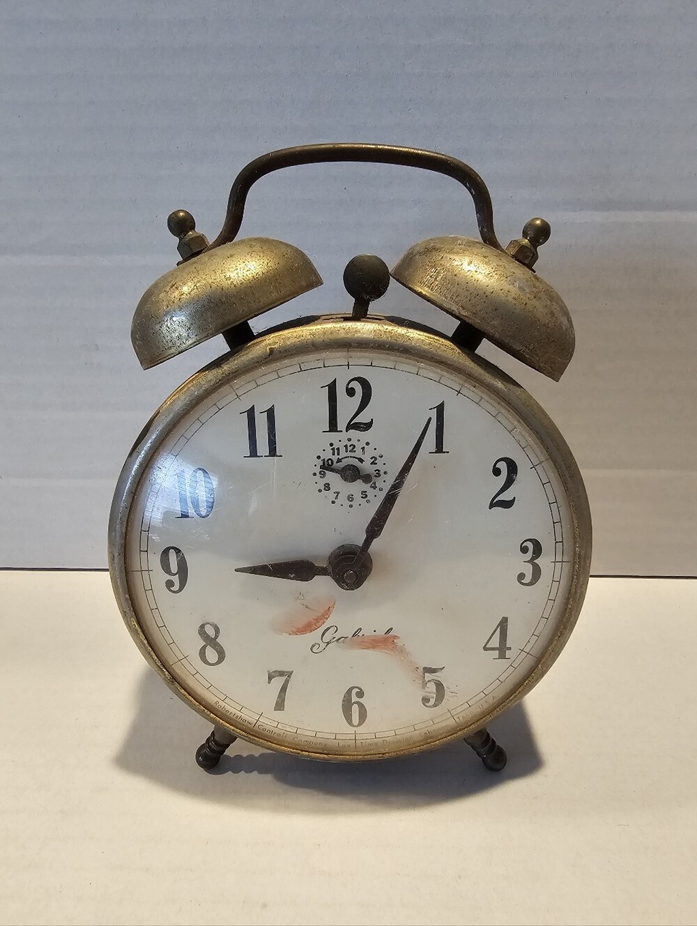 Vintage Robertshaw Gabriel Lux Twin Bell Alarm Clock Working
